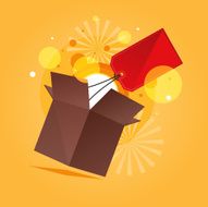 Sales box with price tag