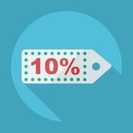 Flat modern design with shadow discount coupon sticker N6