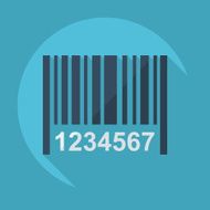 Flat modern design with shadow barcode N2