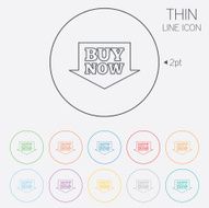 Buy now sign icon Online buying arrow button N6