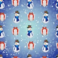 New year pattern with snowman and gift Christmas texture fill N2