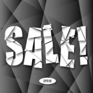 Sale Cut Paper Poster on dark gray background