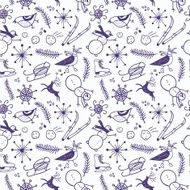 doodle seamless winter pattern