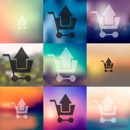 shopping icon on blurred background N3