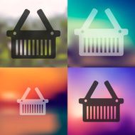 basket icon on blurred background N3