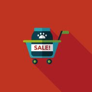Pet sale shopping flat icon with long shadow eps10 N14