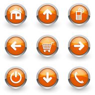 orange web icons set