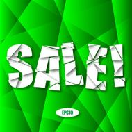 Sale Cut Paper Poster on green background N2