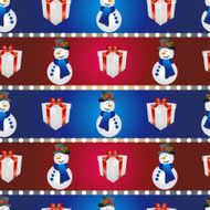 New year pattern with snowman and gift Christmas texture fill N3