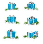 Set of realistic 3d gift boxes N3