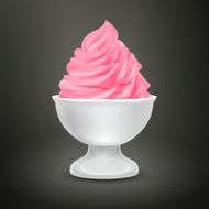 blank food container with strawberry ice cream