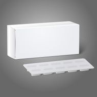Realistic white blank paper medicine package box with Pills in