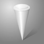 Vector blank ice cream cone package isolated on gray background
