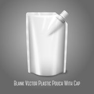 Blank white realistic plastic pouch with cap isolated on grey N2