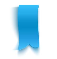 Realistic blue detailed curved paper banner
