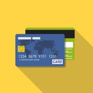 Credit Card Icon Flat Concept Vector Illustration