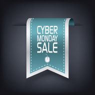 Cyber Monday sale vertical ribbon element for websites advertisement N3