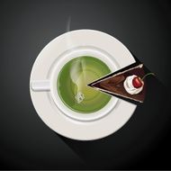 Pie chart of Green tea cup and Cake slices