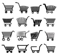 Shopping cart icons set