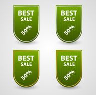 Green set of tags