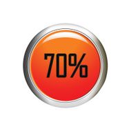 Internet button 70 percent discount icon on white background