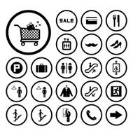 shopping mall icons set N3