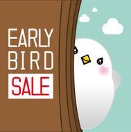 Early Bird Sale with cute little bird