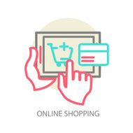 Line vector internet shopping concept
