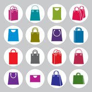 Shopping bag icons vector set shopping theme symbols N2