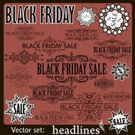 Black Friday sale calligraphic design elements Vector Set N2