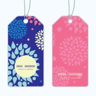 Vector colorful bursts vertical round frame pattern tags set