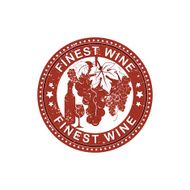 Wine red round stamp
