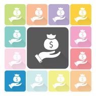 Hand holding money Icon color set vector illustration N2