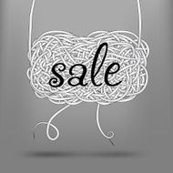 label in the form of confused rope