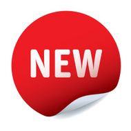 Red vector sticker text NEW