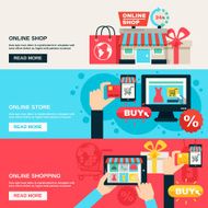 Internet Shopping Flat Banner Set
