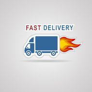 Fast delivery icon symbol car carrying cargo