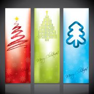 Christmas banners with various christmas tree designs