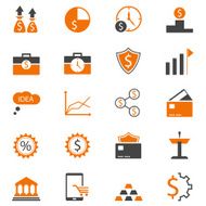 business and finance icon set N386