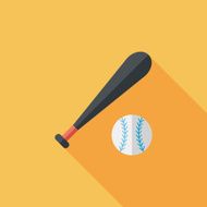Baseball flat icon with long shadow eps10 N8