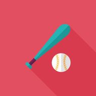Baseball flat icon with long shadow eps10 N9