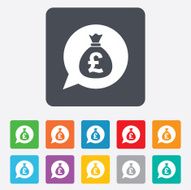 Money bag sign icon Pound GBP currency N27