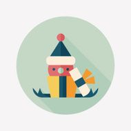 Christmas gift baskets flat icon with long shadow eps10 N61