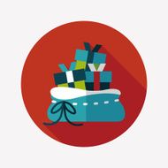 Christmas gift baskets flat icon with long shadow eps10 N63