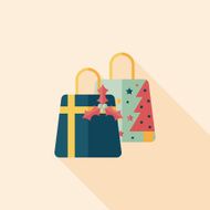 Christmas gift baskets flat icon with long shadow eps10 N64