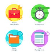 Office management icons set