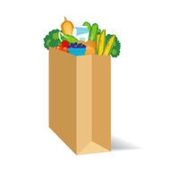 Paper Grocery Bag On A White Background