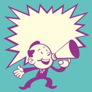 Business Man with Red Speaker 1 (Retro Style)
