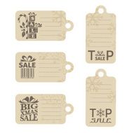 Set of Xmas sale tags