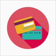 credit card flat icon with long shadow N12